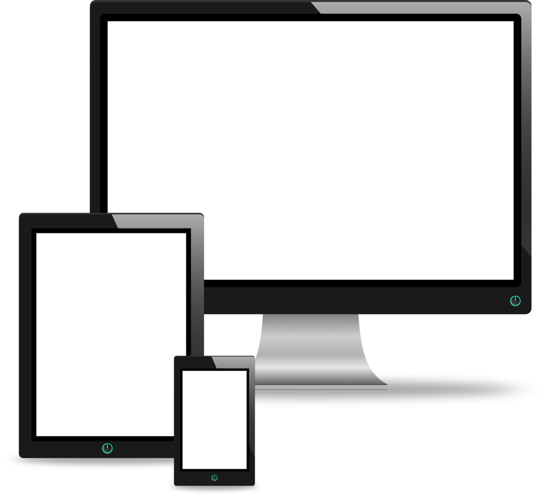 Desktop, tablet and phone screens